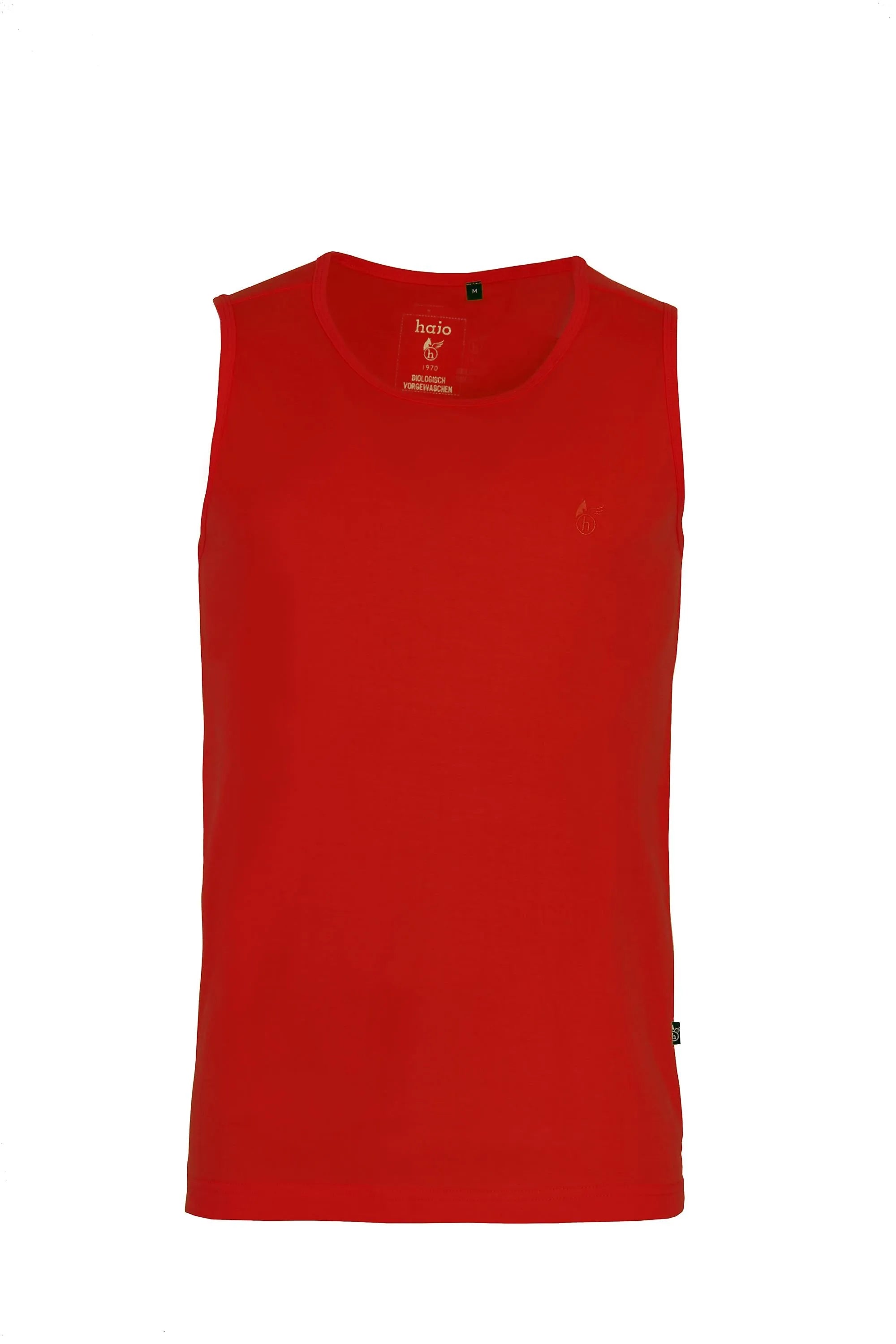 Herren Muskelshirt rotes, ärmelloses tanktop mit minimalistischem design und subtiler markierung am ausschnitt