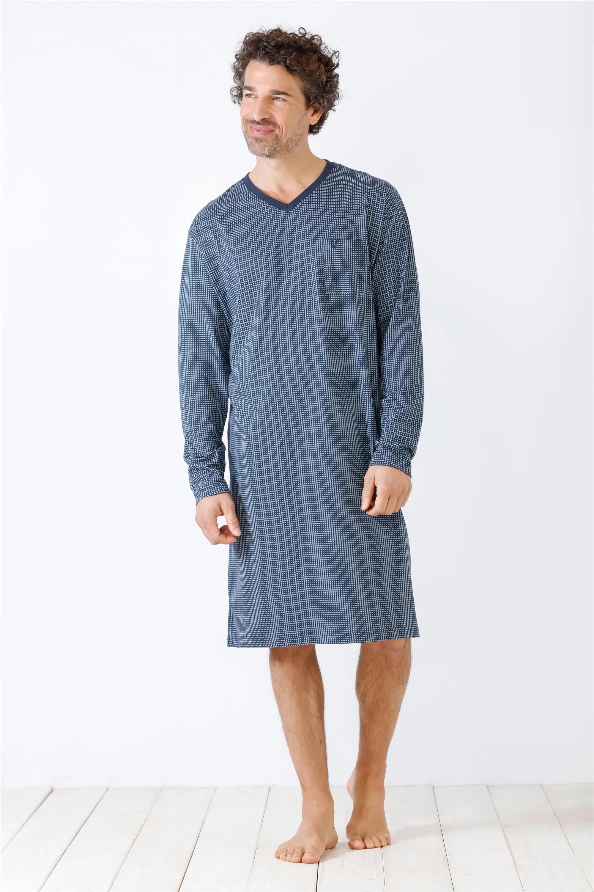Herren NOS Nachthemd Premium Cotton Single Jersey - 50060-609-48 - Hajo Mode