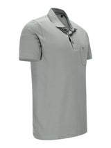 Herren Polopique Stay Fresh: hellgraues Poloshirt mit Textur und Logo