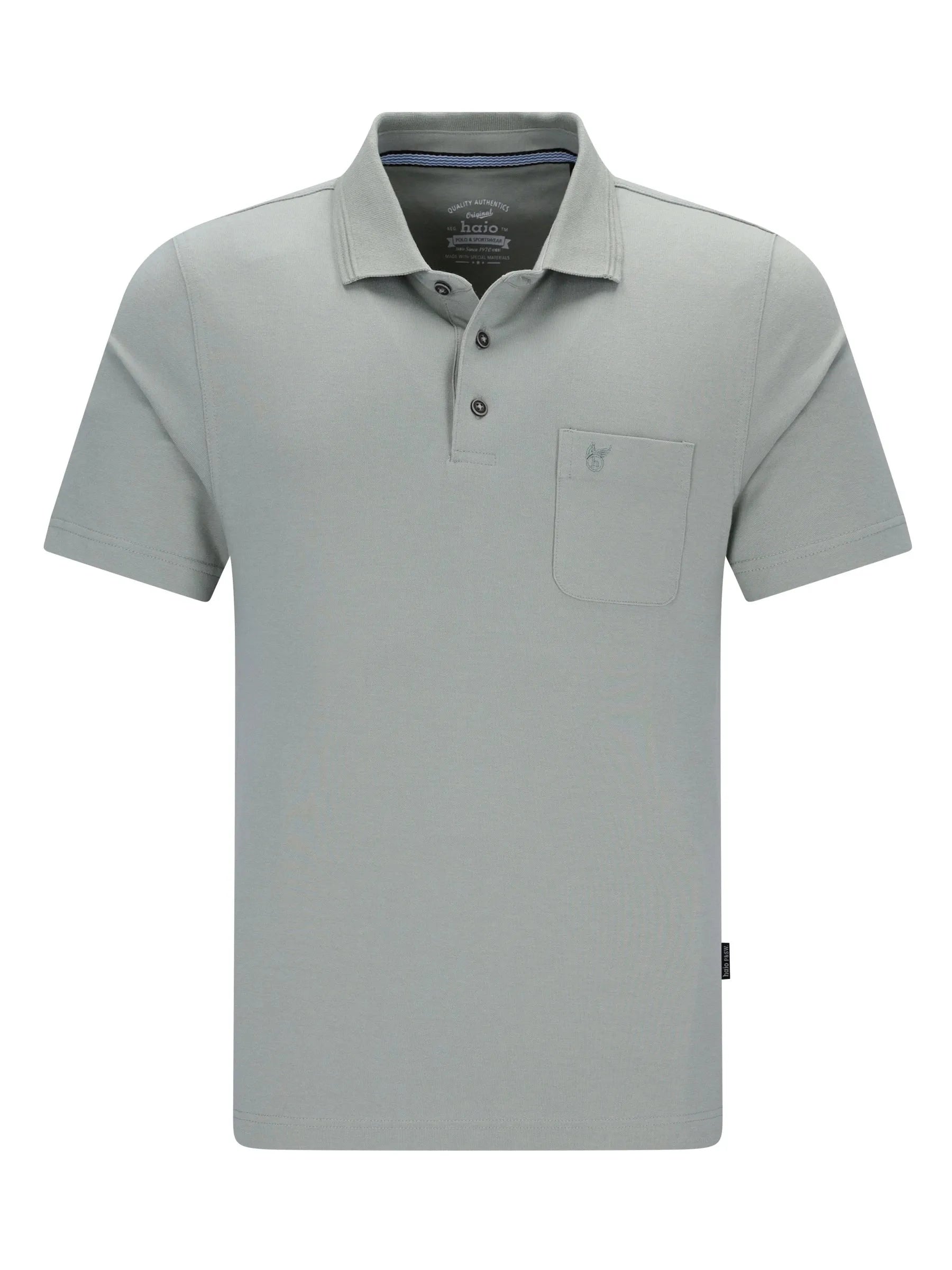 Herren Polopique Stay Fresh: Hellgraues Poloshirt mit Struktur und Kragen