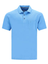 Herren Polopique Stay Fresh: hellblaues Poloshirt mit Kragen und Brusttasche