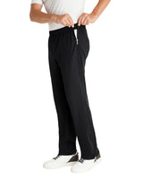 Schwarze Golfhose mit weißen Streifen und elastischem Bund