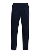 Marineblaue Jogginghose mit elastischem Bund und Kordelzug, wahrscheinlich aus einem Baumwoll- oder Polyestergemisch.