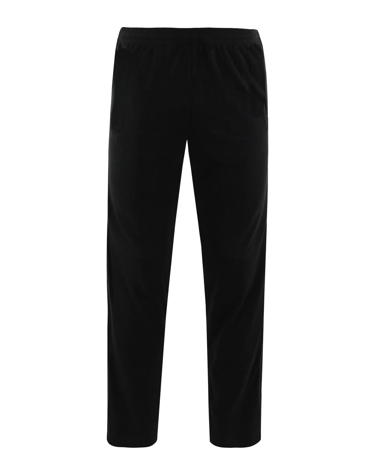 Schwarze Samt-Hose mit geradem Bein, lockerer Passform und elastischem Bund.
