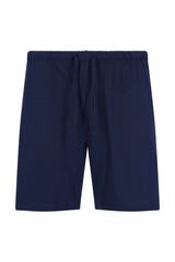 Navyblaue Herren Schlafanzug Shorty Klima-Light Shorts mit Kordelbund