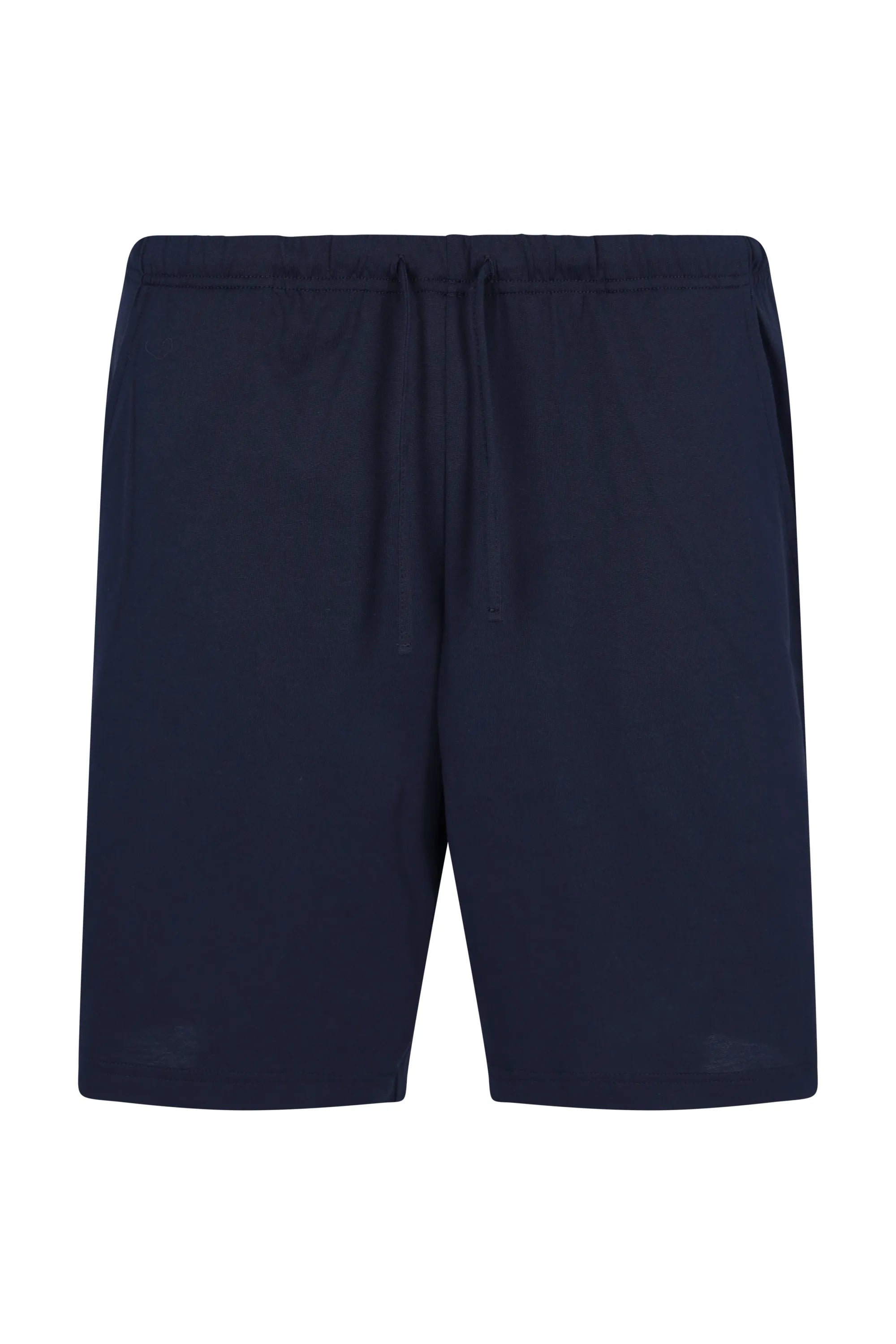 Marineblaue Baumwoll-Shorts mit Kordelbund für Herren Schlafanzug Shorty Premium Cotton