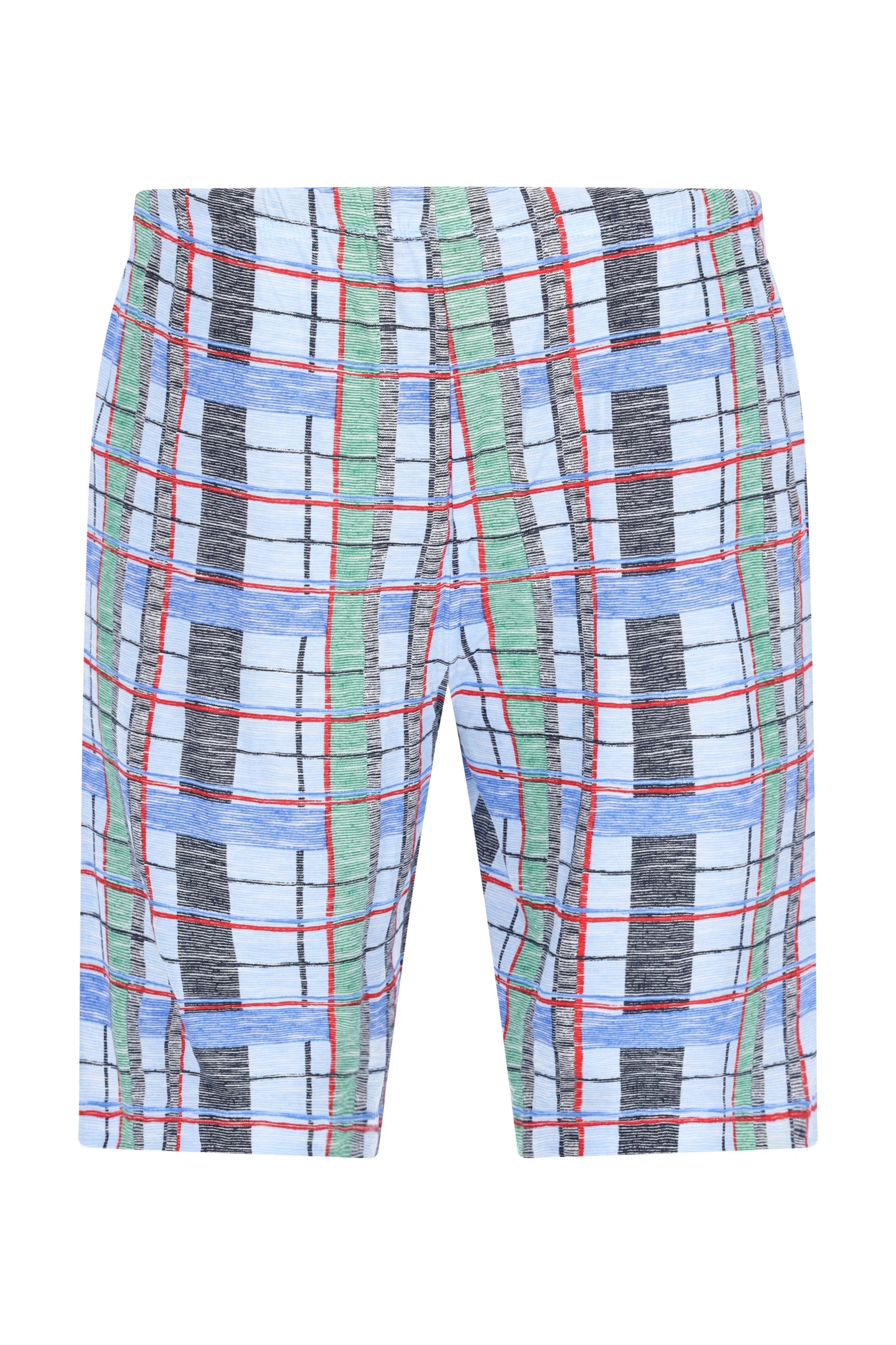 Bunte Karo-Shorts Herren Mio x Mia Premium Cotton/TENCEL™ Modal in Blau-Grün-Schwarz-Rot