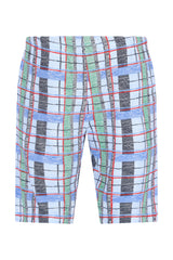 Bunte Karo-Shorts Herren Mio x Mia Premium Cotton/TENCEL™ Modal in Blau-Grün-Schwarz-Rot