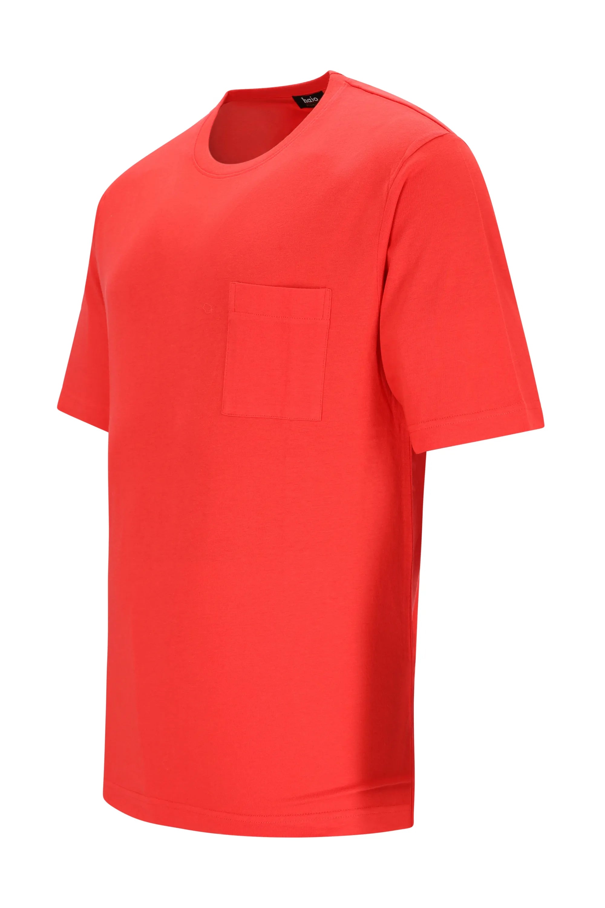 Helles rotes Herren T-Shirt Mio x Mia mit Brusttasche aus Premium Cotton/TENCEL™