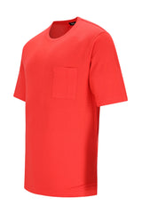 Helles rotes Herren T-Shirt Mio x Mia mit Brusttasche aus Premium Cotton/TENCEL™