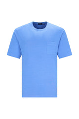 Hellblaues Herren T-Shirt Mio x Mia mit Brusttasche, Rundhals, Baumwolle/TENCEL™
