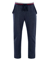 Marineblaue Kordelzughose mit roten und weißen Akzenten, Freizeitkleidung.