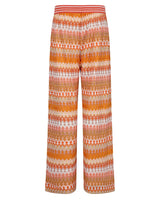 Orange und weiß gemusterte Hose mit weitem Bein von Missoni.