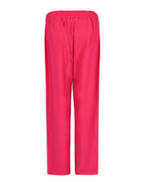 Rosa Hose mit elastischem Bund und geradem Bein.