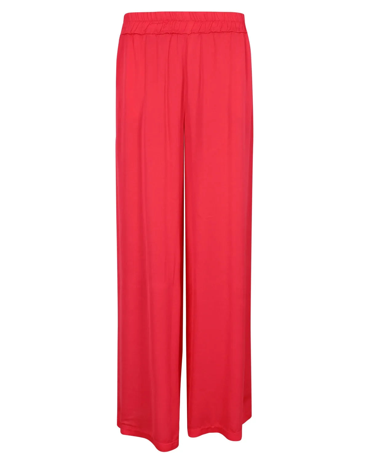 Rote Hose mit weitem Bein, hoher Taille und lockerer Passform.