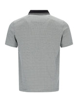 Herren Jacquardpolo in Stay Fresh-Qualität, grauschwarz-kariert mit schwarzem Kragen