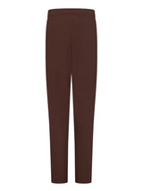 Braune Slim-Fit-Hosenträger mit hoher Taille und geradem Bein.
