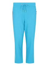Helle türkise Jersey Joggpants mit Taillenzug 3/4-Länge, Seitenreißverschlüsse