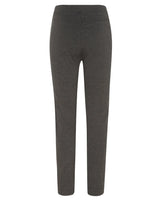 Graue Hose mit elastischer Taille und geradem Bein.