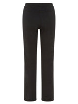 Schwarze hochgeschnittene Stretch-Hosen mit einem schlanken, modernen Design.