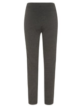 Olivgrüne Leggings mit hohem Bund und schlankem Schnitt.