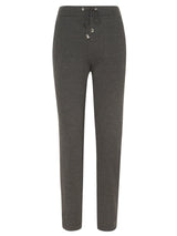 Kohle-graue Slim-Fit-Hosen mit Kordelbund und Taschen-Detail.