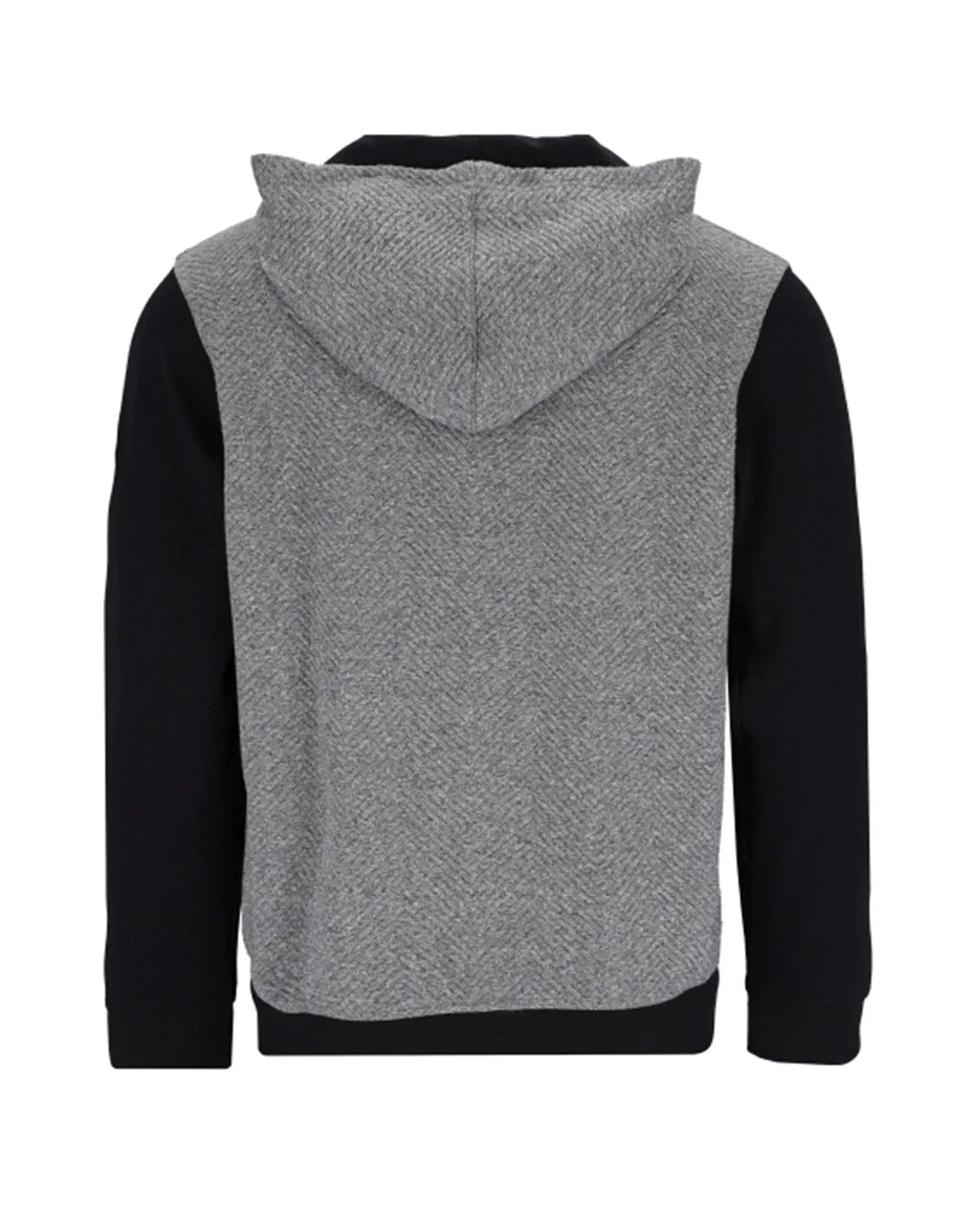 Kapuzensweatjacke in Materialmix mit Kängurutaschen - 27644-638-48 - Hajo Mode