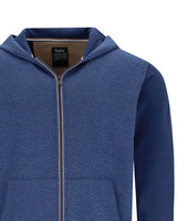 Kapuzensweatjacke in Materialmix mit Kängurutaschen - 27644-638-48 - Hajo Mode
