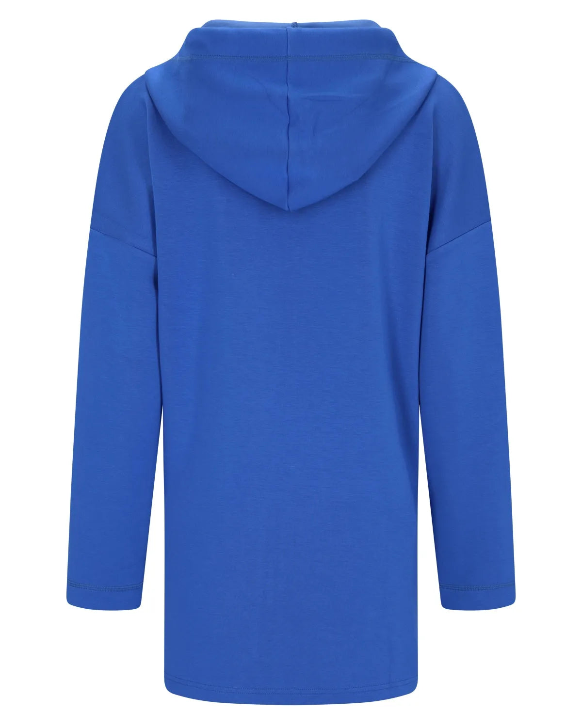 Königsblaue Kapuzenjacke mit Kordelzugverschluss und langen Ärmeln.