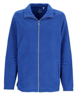 Königsblaue Fleecejacke mit Reißverschluss und Taschen.