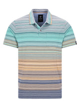 Pikee-Poloshirt Multicolor-Streifen allover: teal-beige-navy Streifen