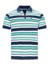 Pikeepolo garngefärbtes Streifendessin allover, navy, weiß, mint, stay fresh