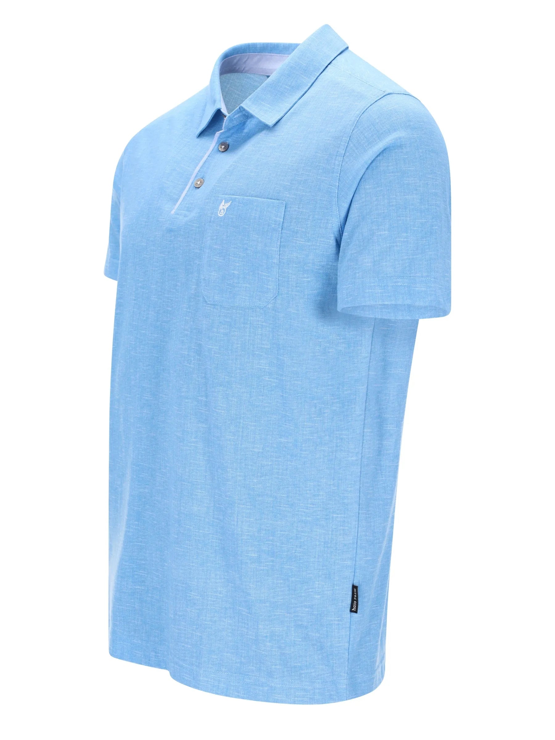 Hellblaues bedrucktes Poloshirt Stay Fresh Qualität, Vorderseite