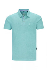 Hellgrünes Poloshirt mit Tasche und Kragen, aus Baumwolle.