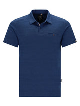 Navyblaues Poloshirt strukturiert Stay Fresh, kurze Ärmel, Gewebe, Etikett