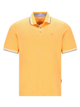 Gelbes Poloshirt Capacity Pique mit weißem Kragen und Musterfutter