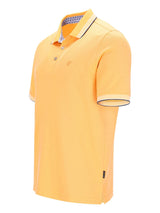 Gelbes Poloshirt Capacity Pique mit Musterkragen und Bündchenbesatz