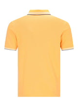 Gelbes Poloshirt Capacity Pique mit cremefarbenem Kragen, schwarzer Borte