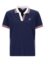 Marineblaues Feinpiqué Poloshirt 1/2 Arm stay fresh® mit weißem Kragen