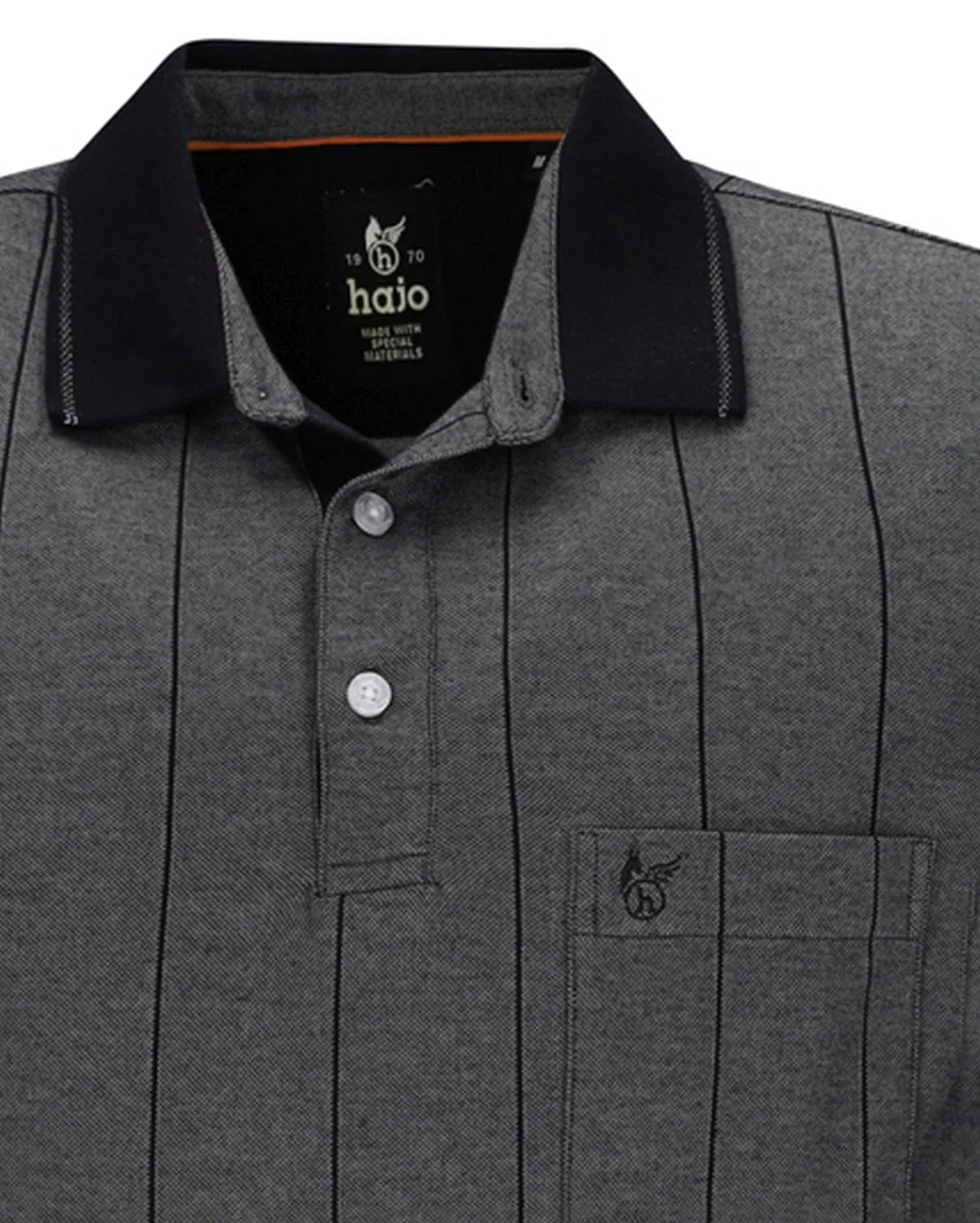Poloshirt in längs verlaufender Optik und stay fresh-Qualität - Hajo Mode