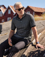 Poloshirt in längs verlaufender Optik und stay fresh-Qualität - 27775-100-48 - Hajo Mode