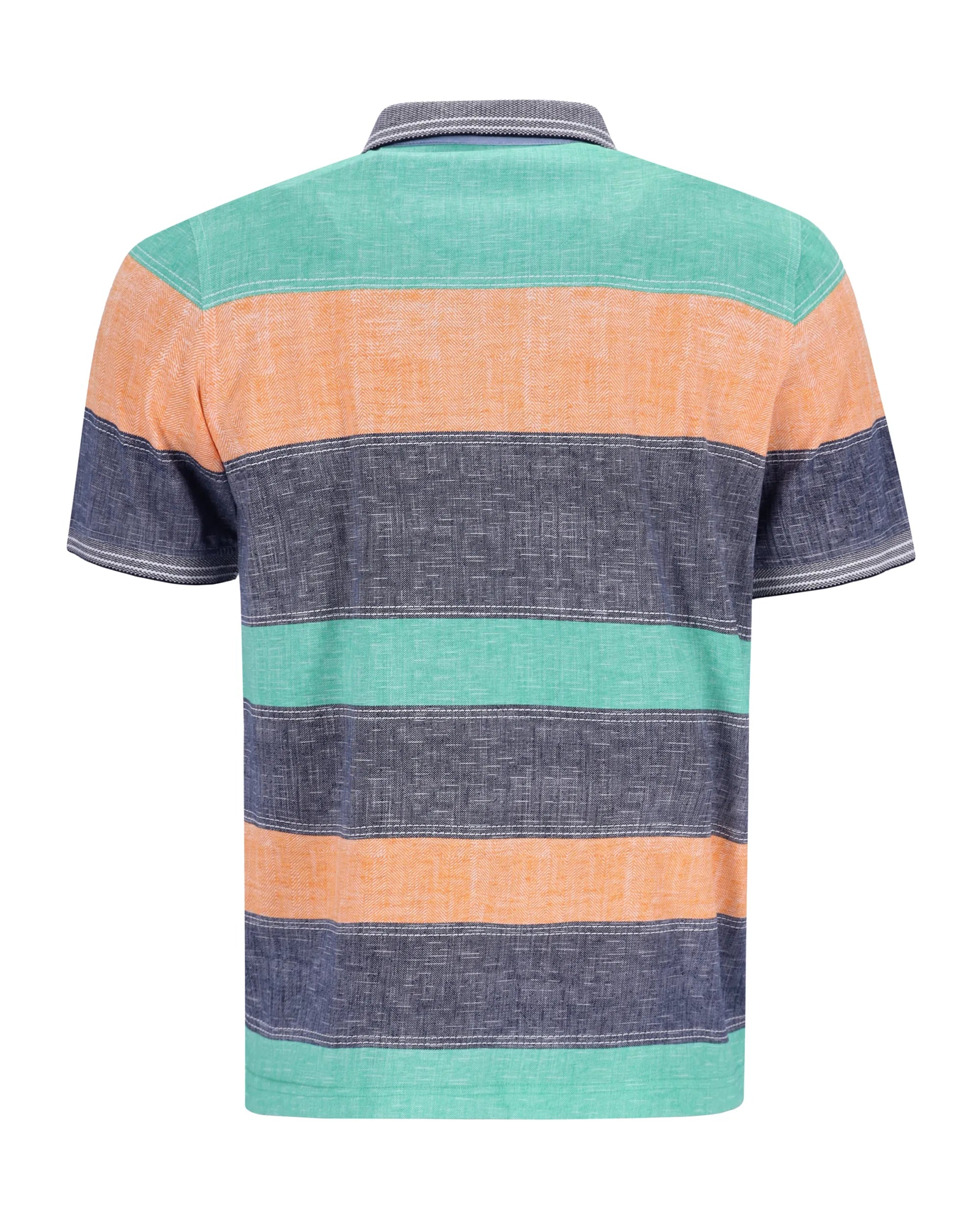Gestreiftes Poloshirt mit Fendi-Logo in leuchtenden Farben wie Teal und Orange.