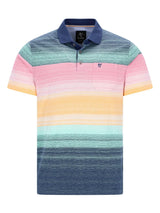 Poloshirt Multicolor Jacquardstreifen Stay Fresh Qualität, pastellfarbene Streifen
