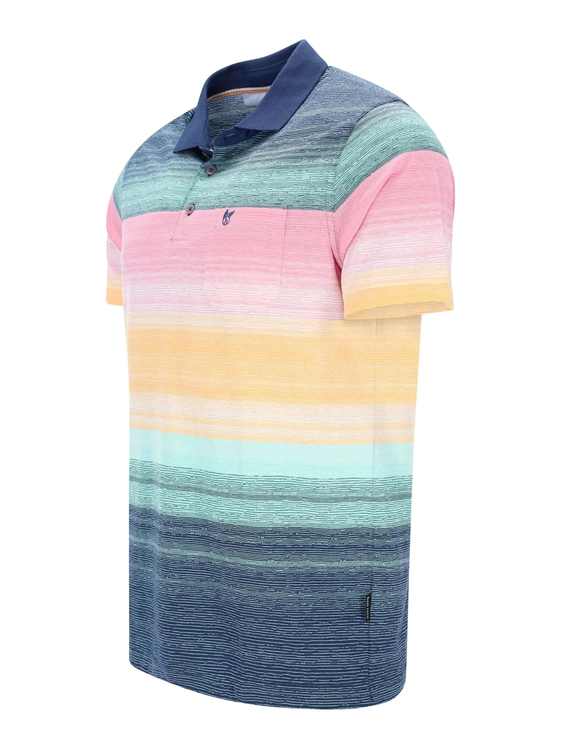 Herren-Poloshirt Multicolor Jacquardstreifen stay fresh Qualität