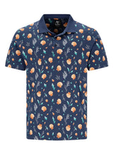 Marine Poloshirt aus 100% Baumwolle mit Muschel-Muster