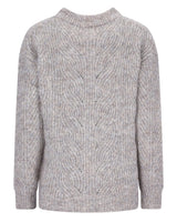 Ergrauer Zopfstrickpullover mit dezentem Rautenmuster.