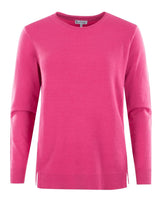 Magentafarbener Strickpullover mit strukturiertem Muster und Seitenschlitzen von woolrich.