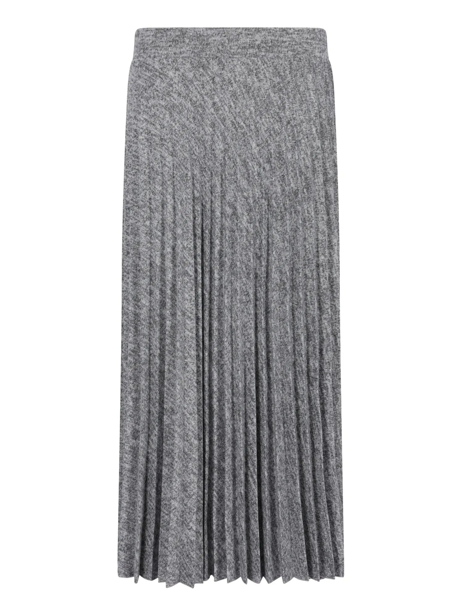 Grauer Plisseerock mit silbernen Metallfäden, H&M Marke.