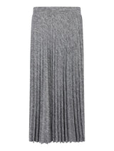 Grauer Plisseerock mit silbernen Metallfäden, H&M Marke.