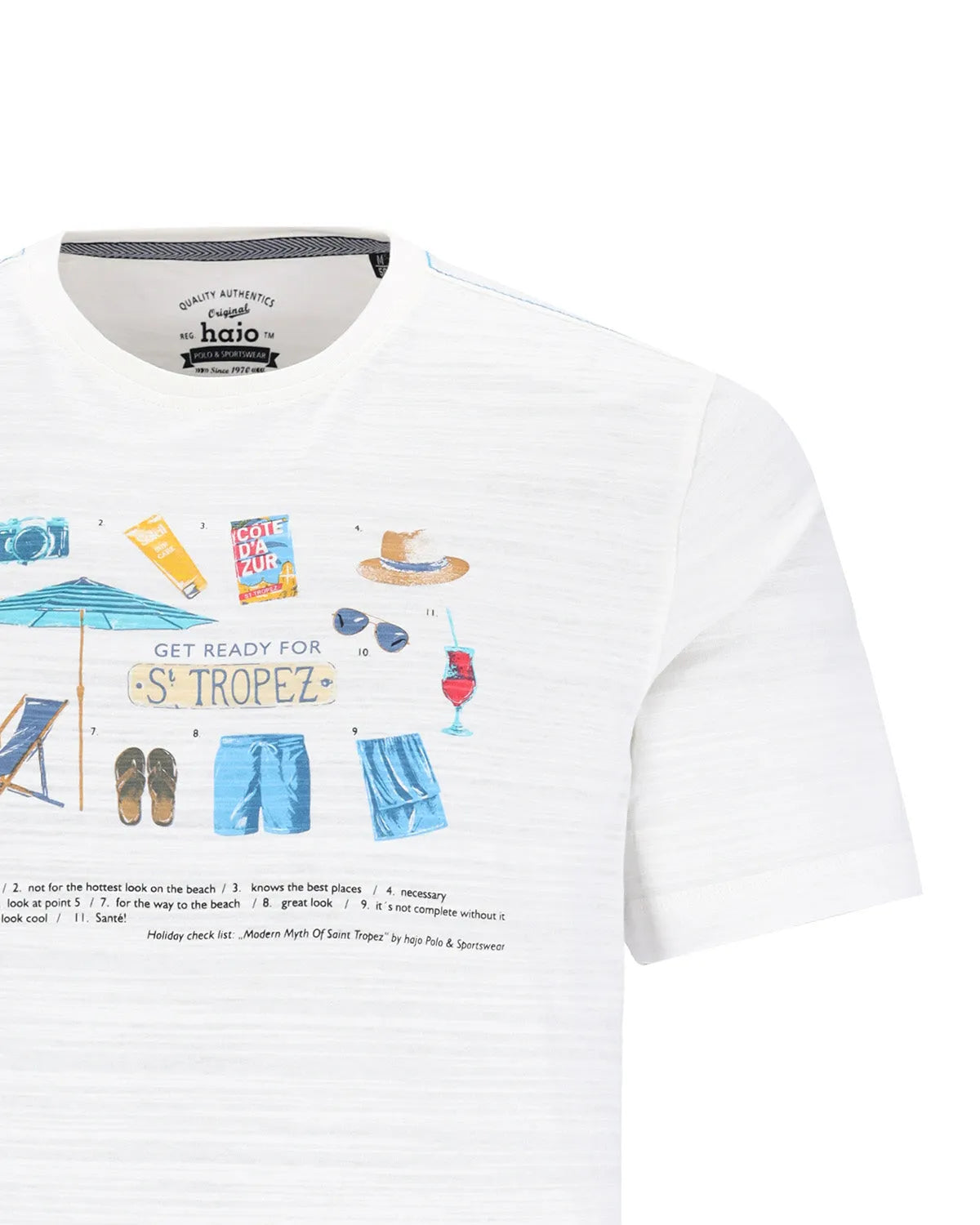 Rundhals-T-Shirt in Flammengarn - 27579-200-S - Hajo Mode